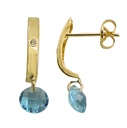 AQUAMARINE COLOR BRIOLETTE CZ DANGING EARRINGS.