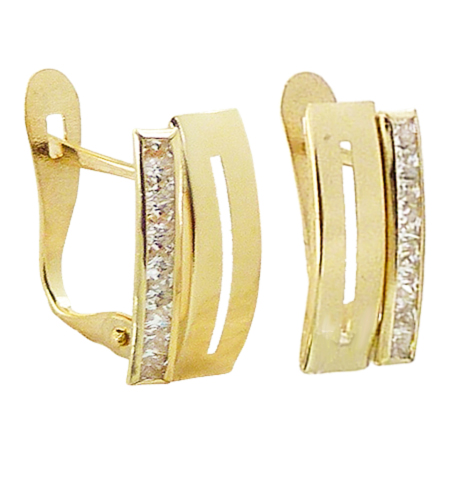 12x5MM LEVERBACK EARRINGS WITH CZ.