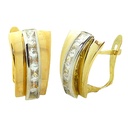 14x8MM TWO TONE LEVERBACK EARRINGS.