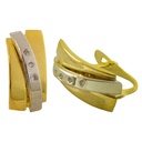 15x6MM TWO TONE LEVERBACK EARRINGS WITH CZ.