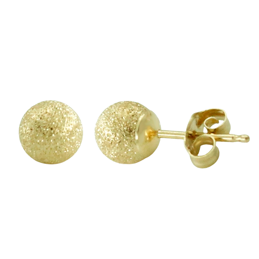 5MM CARVED BALL STUD EARRINGS.