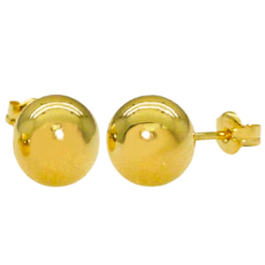 PENDIENTES BOLA LISA 10MM.PRESION.