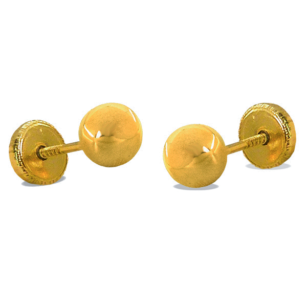 PENDIENTES BOLA LISA 3MM.TORNILLO