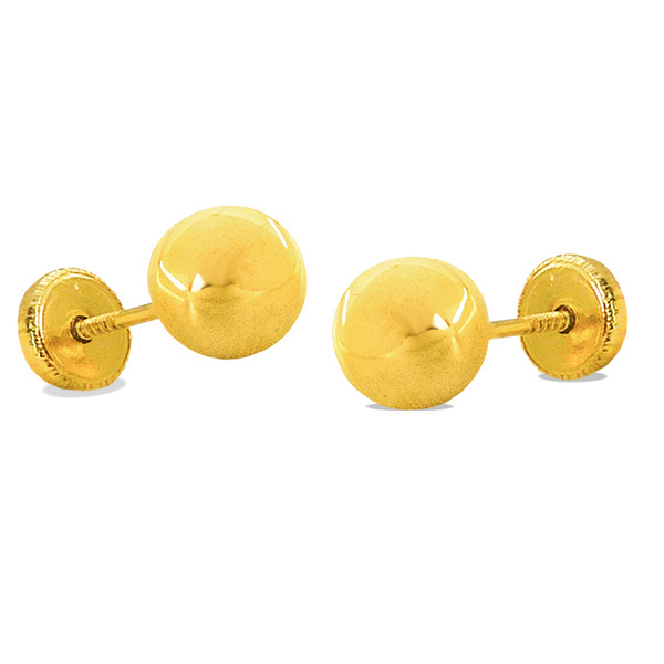 PENDIENTES BOLA LISA 4MM .TORNILLO.