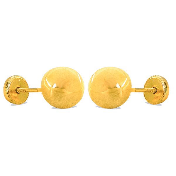 PENDIENTES BOLA LISA 6MM.TORNILLO.