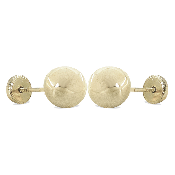 PENDIENTES BOLA ORO BLANCO LISA 6MM.TORNILLO