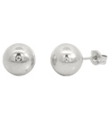 7MM BALL STUD EARRINGS.WHITE GOLD.PUSH BACK.