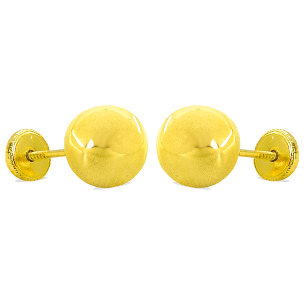 PENDIENTES BOLA LISA 7MM.TORNILLO