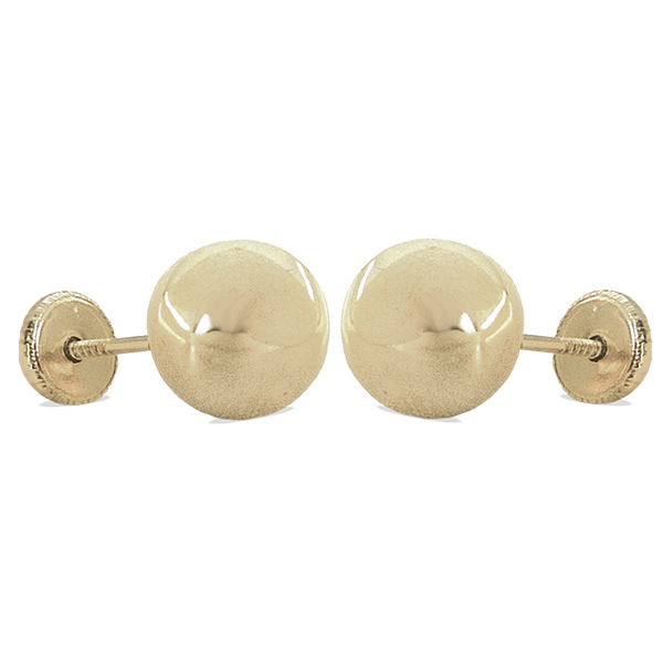 PENDIENTES BOLA LISA 7MM.TORNILLO ORO BLANCO.