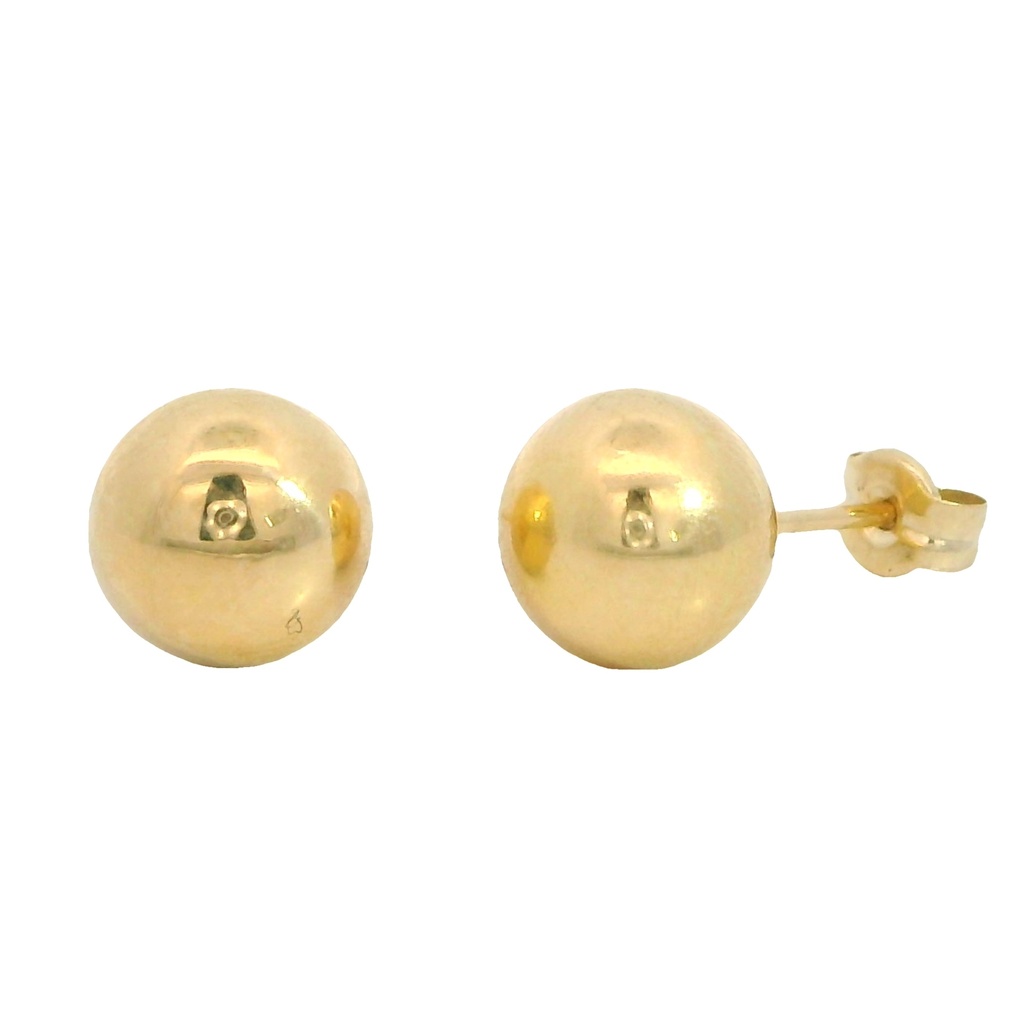 PENDIENTES BOLA LISA 8MM.PRESION.