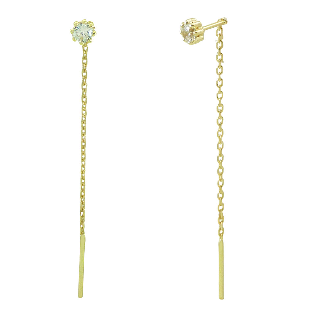 PENDIENTES CADENA Y GARRA DE CIRCONITA.