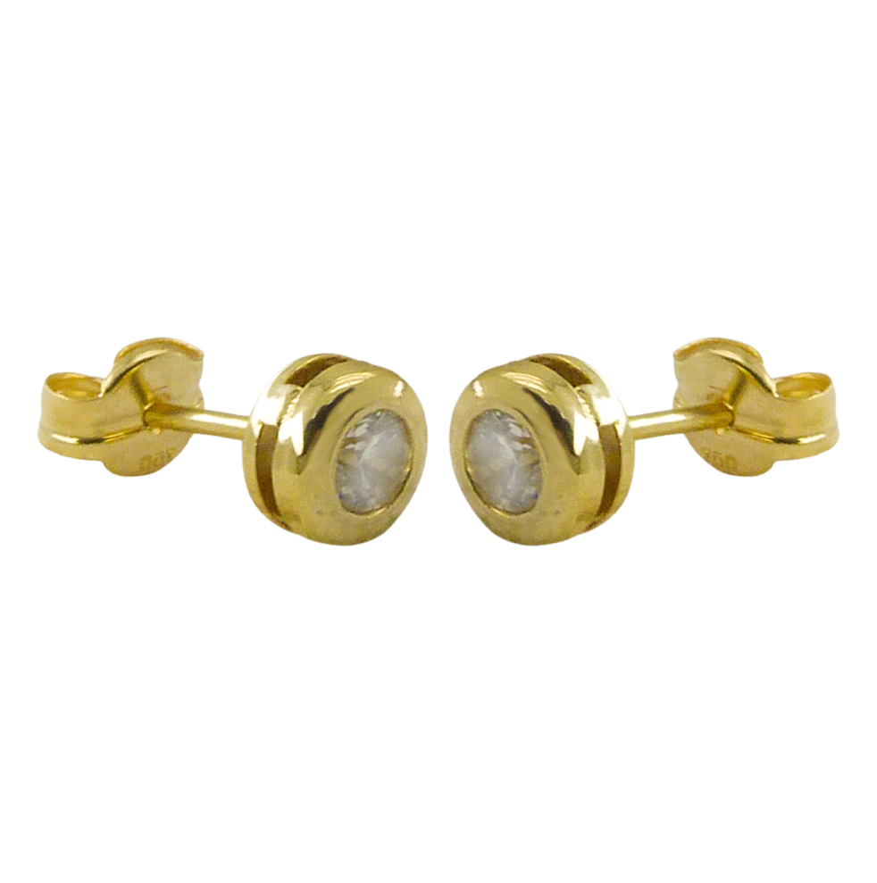 PENDIENTES CHATON PIEDRA 4MM.PRESION