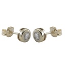 5MM CZ WHITE GOLD CHATON STUD EARRINGS.