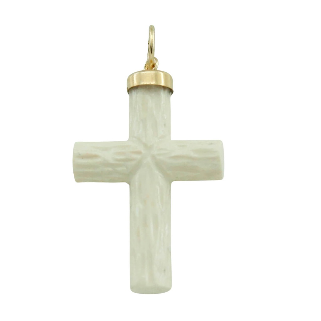22x14MM IVORY COLOR CROSS PENDANT.