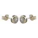 PENDIENTES CHATON ORO BLANCO PIEDRA 4MM.PRESION