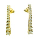 PENDIENTES CHATON ORO BLANCO PIEDRA 5MM.PRESION