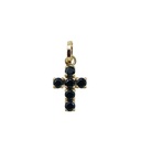 11MM BLACK CZ CROSS PENDANT.
