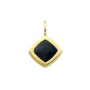 BLACK ENAMEL RHOMBUS PENDANT.