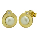 FRESHWATER PEARL ROUND STUD EARRINGS.