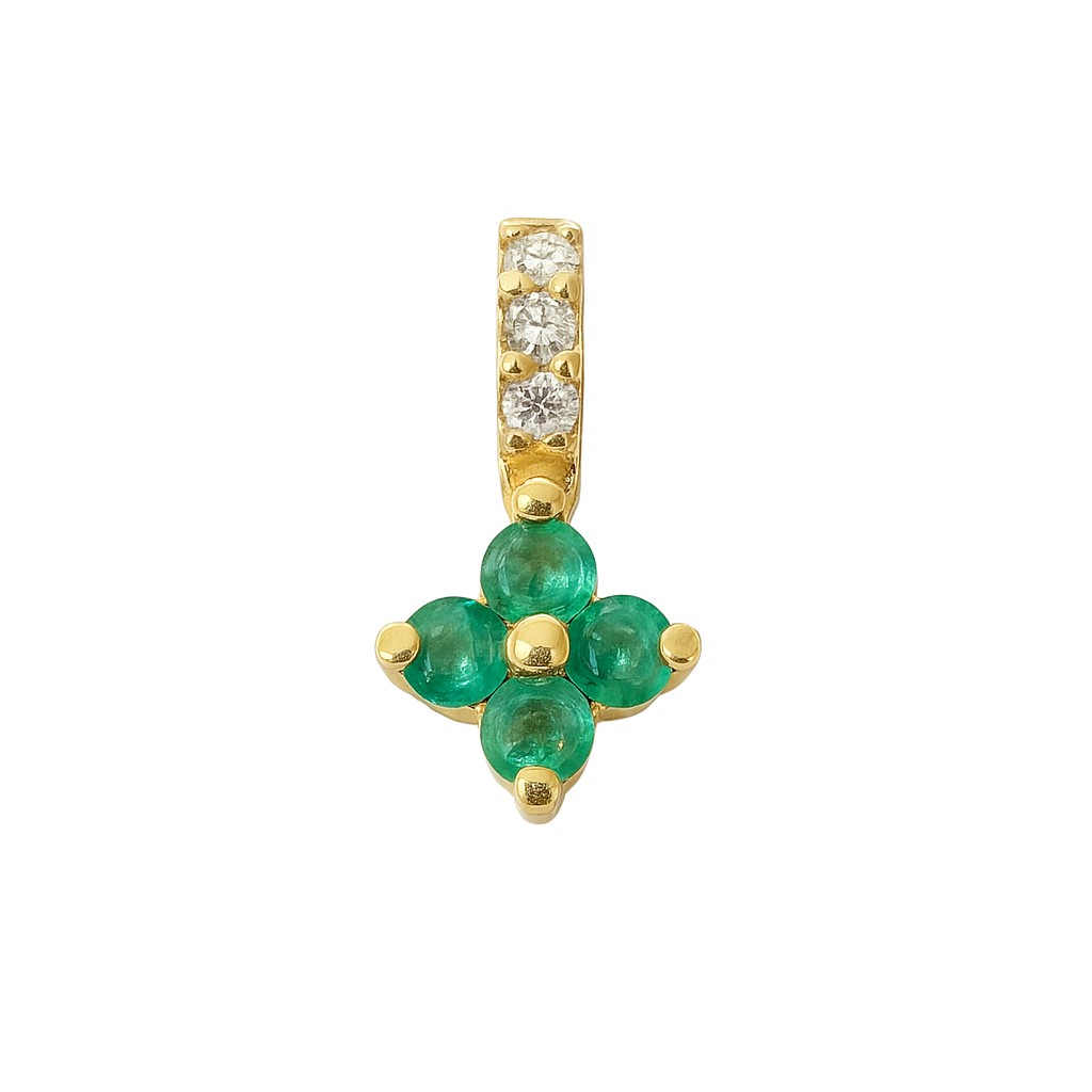 1.5MM NANO EMERALD AND 1MM DIAMONDS.H SI 0.02 CT TW 