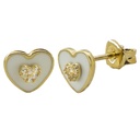 8MM ENAMEL HEART STUD EARRINGS.
