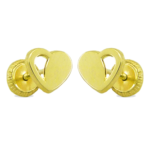 PENDIENTES CORAZON CALADO 7MM.TORNILLO