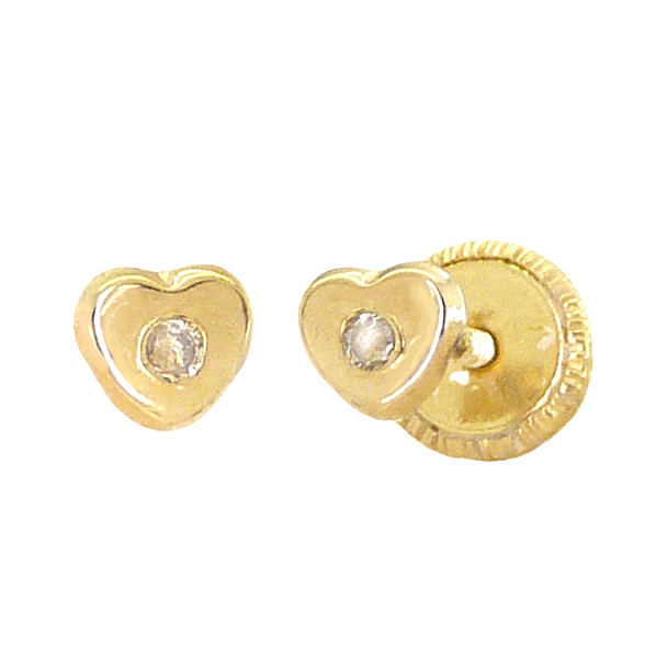 PENDIENTES CORAZON CIRCONITA 3MM TORNILLO