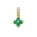 COLGANTE CUAJO NANO ESMERALDAS 1.5MM Y BRILLANTES 1MM H-SI 0.02 CT