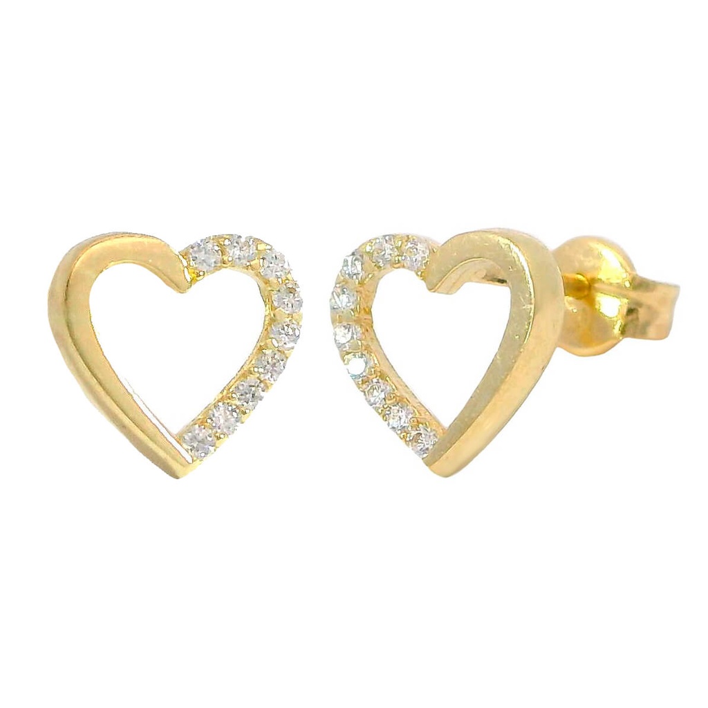 HEART EARRINGS WITH CZ.