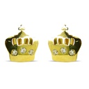 8MM CROWN EARRINGS WITH CZ.