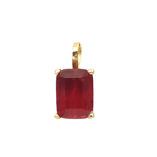 8x6MM RUBY COLOR QUARTZ PENDANT.