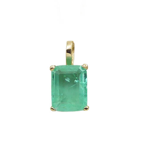 8x6MM EMERALD COLOR QUARTZ PENDANT.