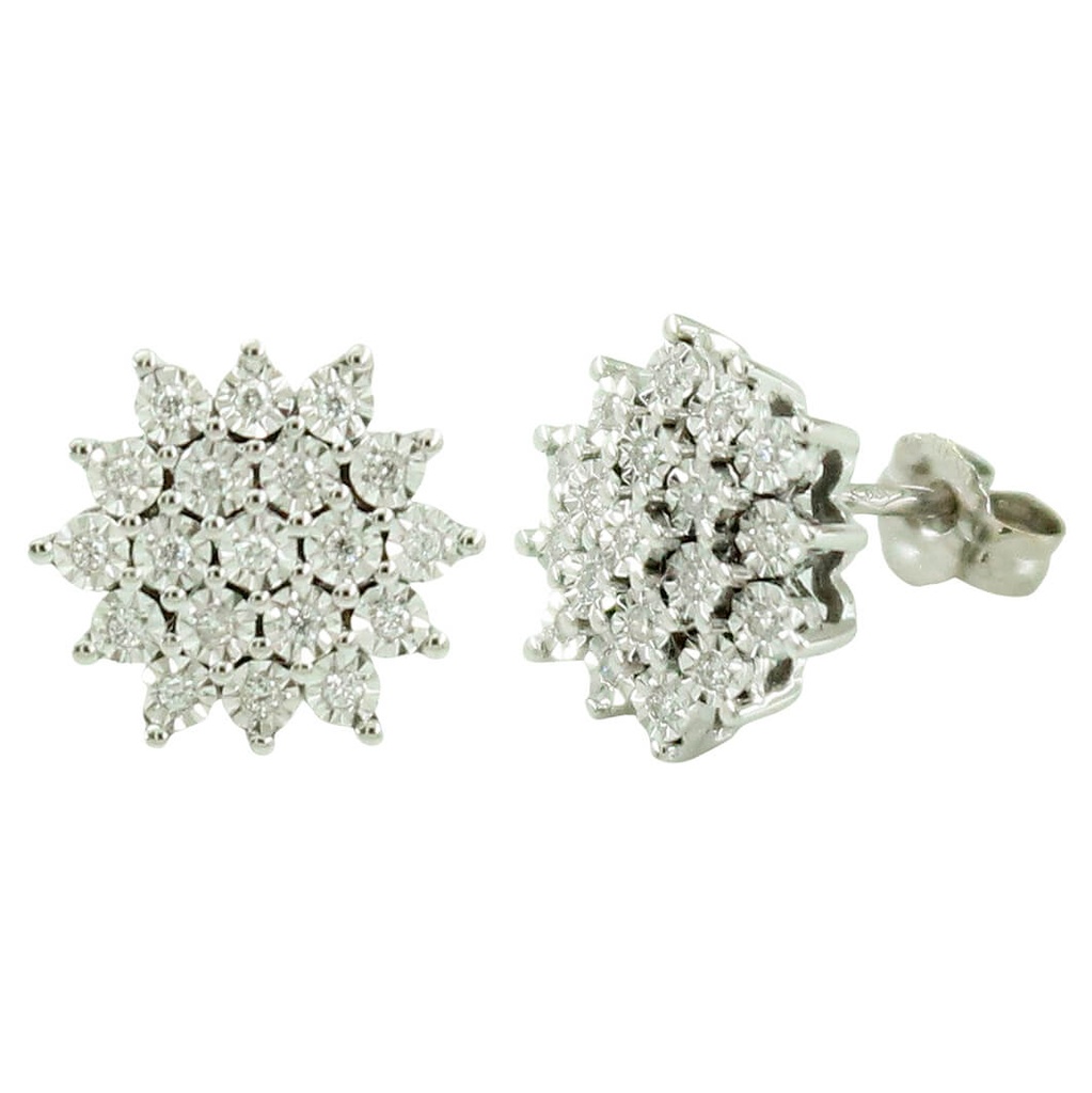 WHITE GOLD EARRINGS WITH DIAMONDS 0.095 CT TW.