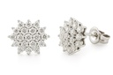 PRONG SETTING WHITE GOLD EARRINGS WITH 38 DIAMONDS H-SI 0.12 CT TW.
