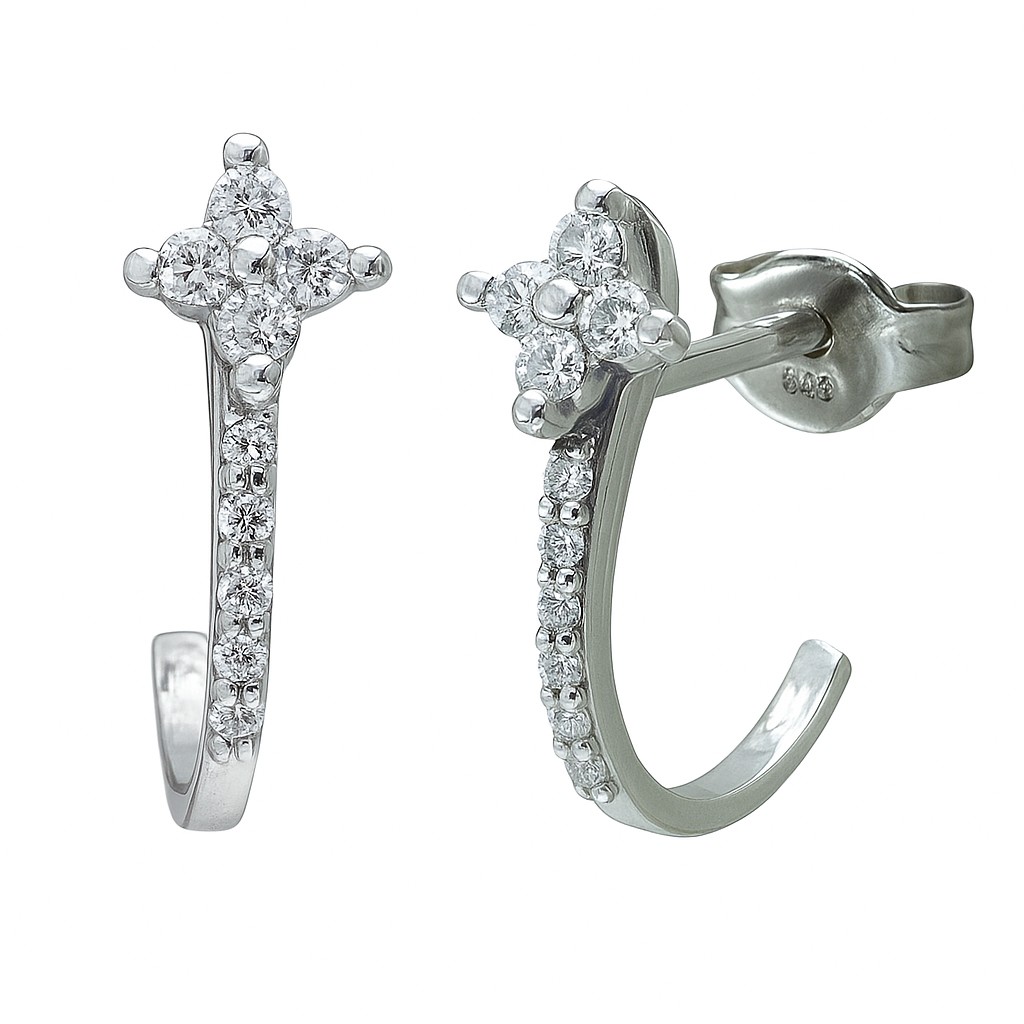 PENDIENTES CUAJO  BRILLANTES 1.5MM 20 BRILLANTES 1MM H-SI 0.20 CT TW