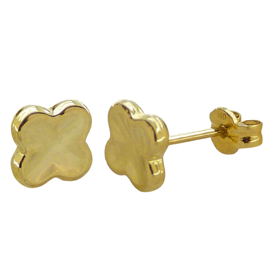 7MM QUATREFOIL STUD EARRINGS.