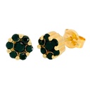 BLACK CZ RENNET EARRINGS.