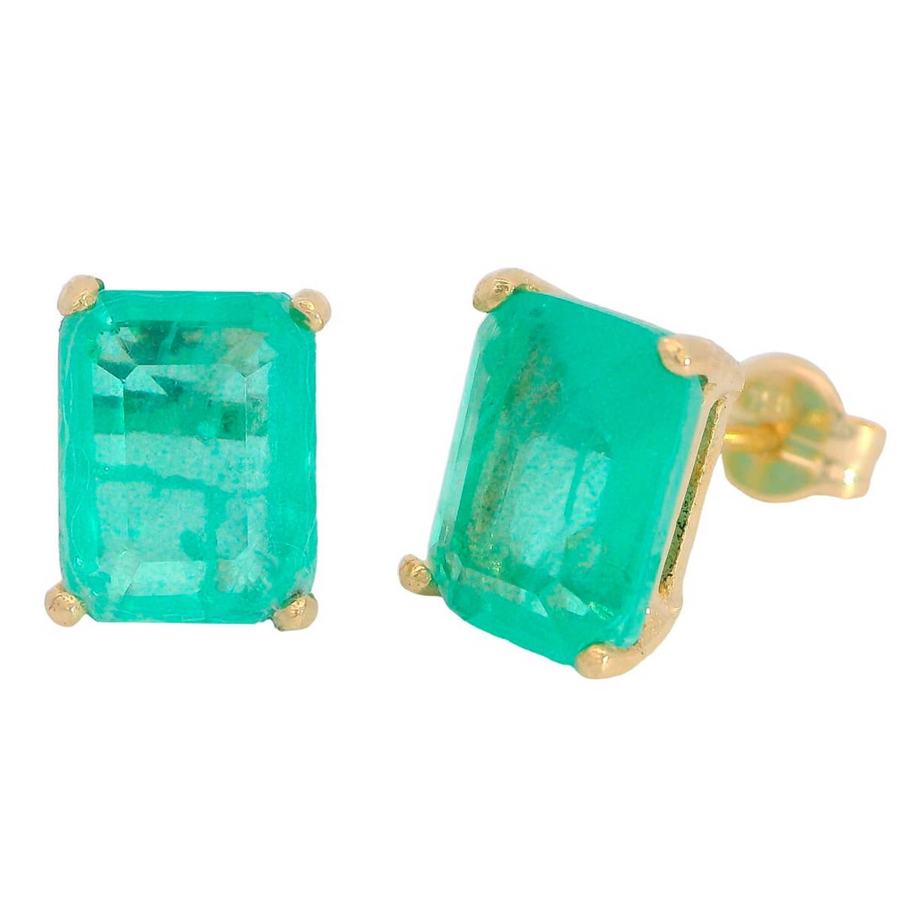 PENDIENTES CUARZO VERDE 8x6MM