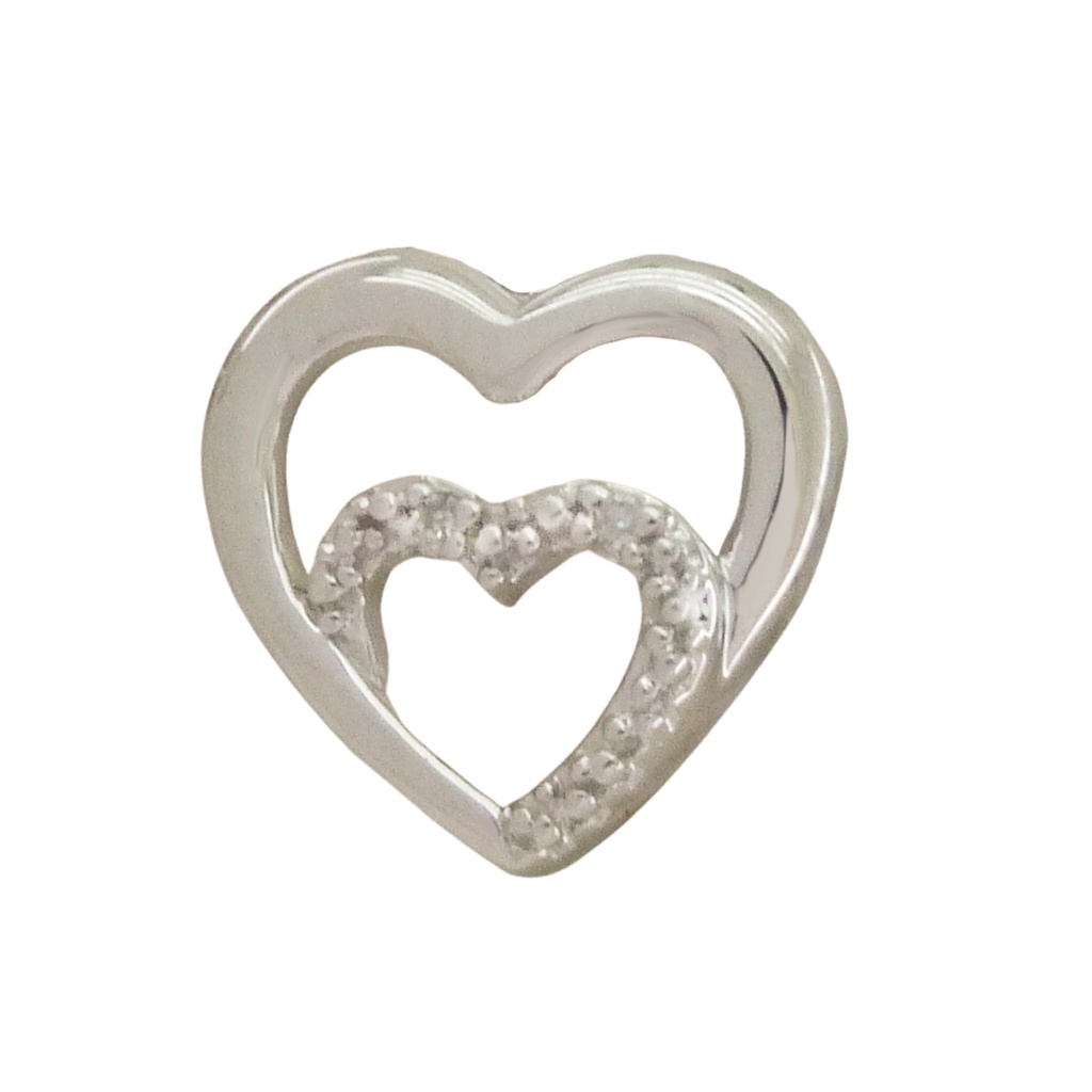 COLGANTE DOBLE CORAZON 11x10MM 2/0.007 H-SI