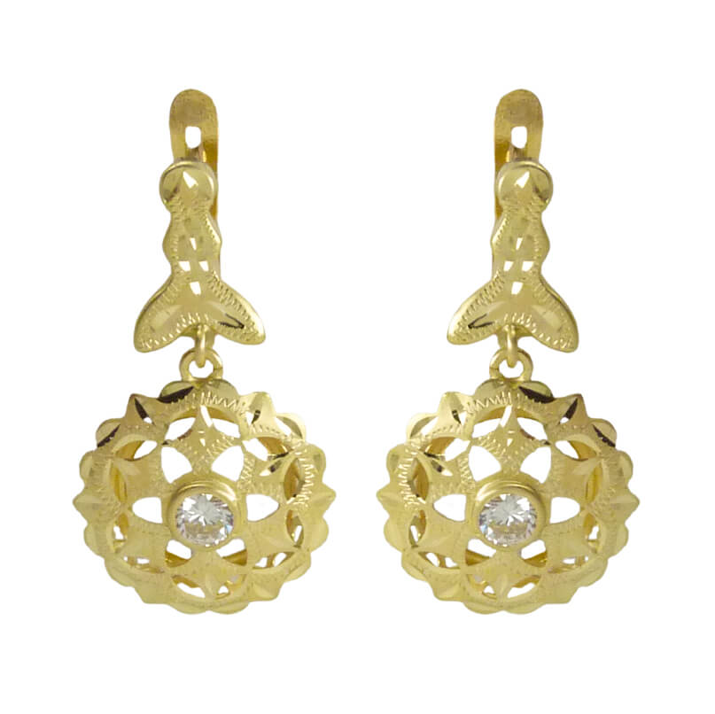 23X12MM OPENWORK ROSETTE EARRINGS