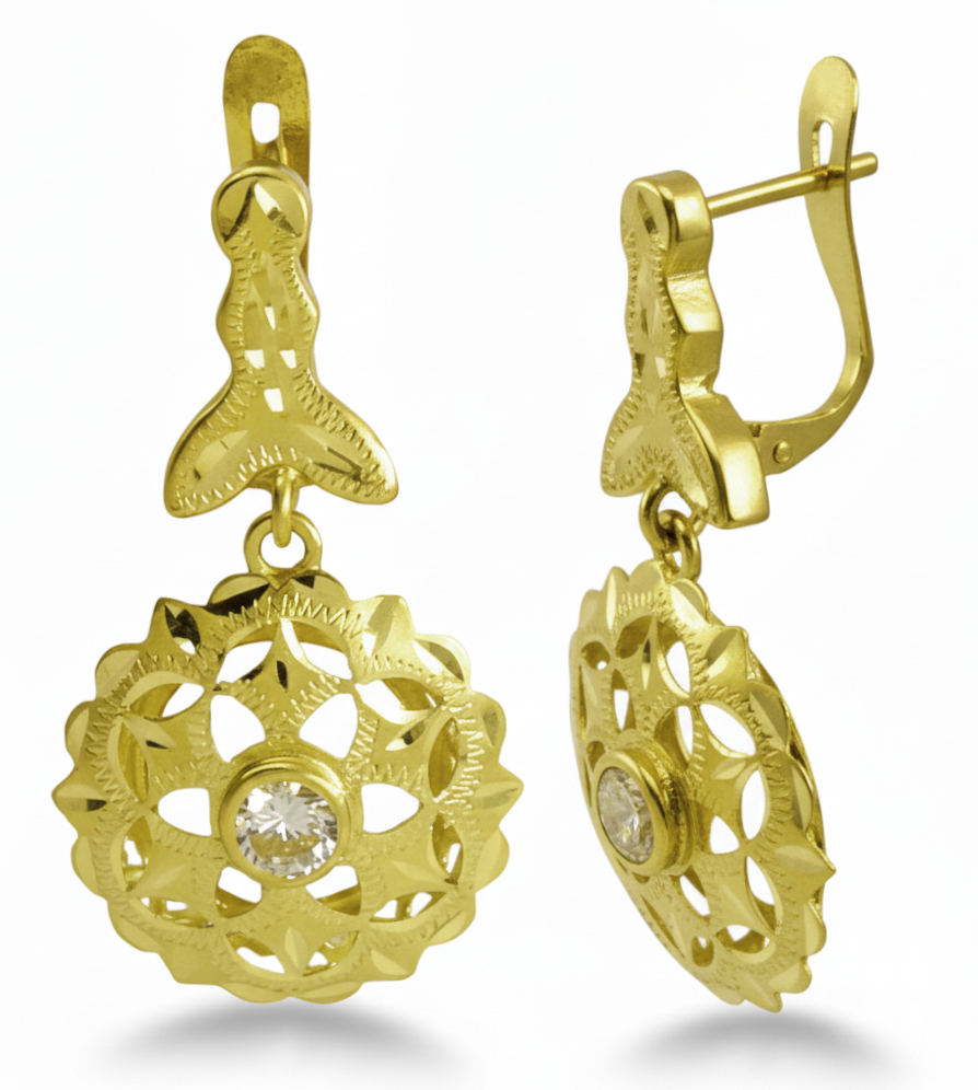 26x14MM  OPENWORK ROSETTE EARRINGS