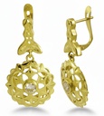 26x14MM  OPENWORK ROSETTE EARRINGS