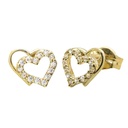 7MM DOUBLE HEART STUD EARRINGS.PUSH BACK