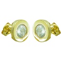 8MM BEZEL STUD EARRINGS.PUSHBACK.