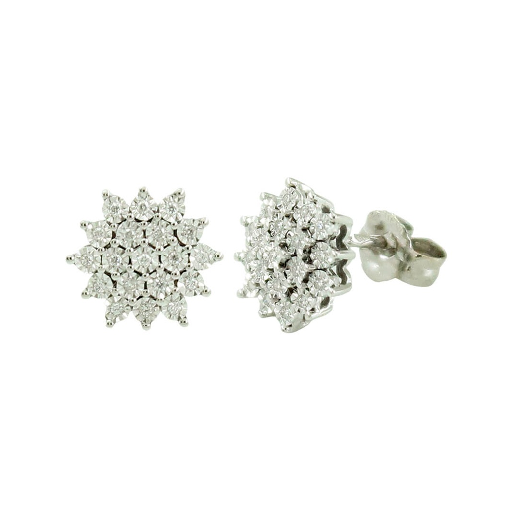 6.5MM DIAMOND STUD EARRINGS. SI-H 0.18 CT TW 