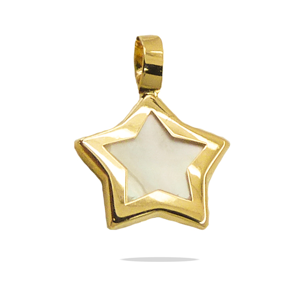 8MM MOTHER OF PEARL STAR PENDANT.