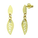 20MM TWO LEAVES DANGLING EARRINGS.