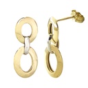 PENDIENTES ESLABONES.20MM.PRESION.BICOLOR