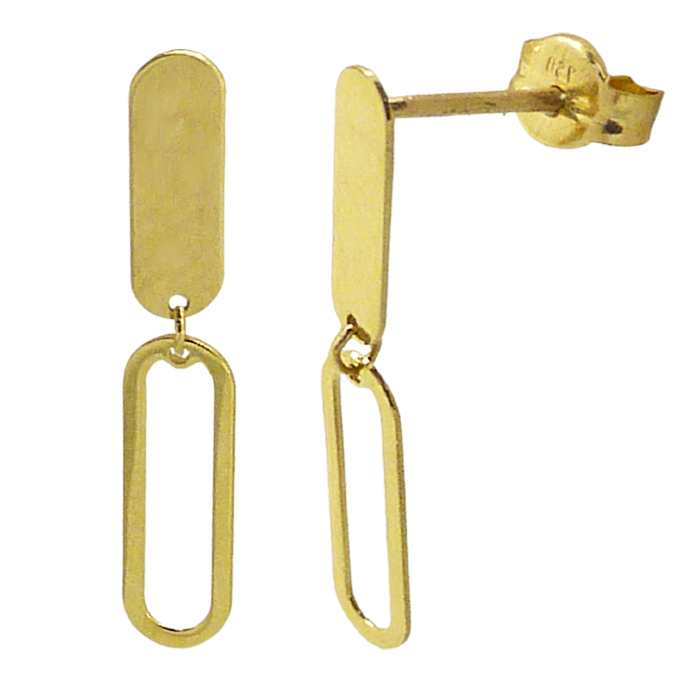 20MM DOUBLE LINK DANGLING EARRINGS.