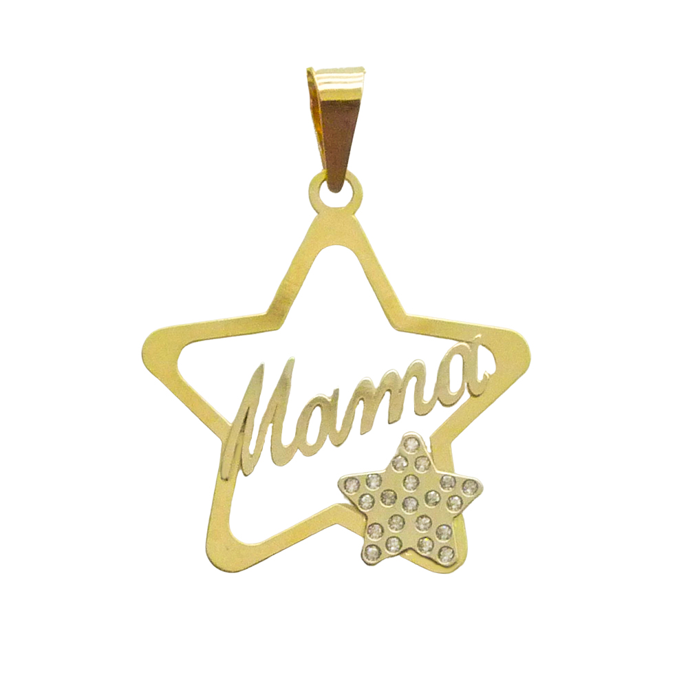 24MM STAR "MUM"PENDANT WITH CZ